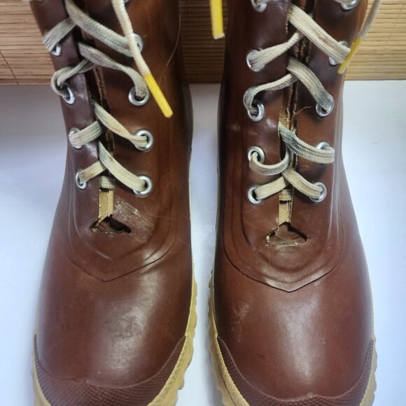 Vintage Miner Rubber Boots Hunting Boots Men's 8 Lace up Steel Arch - Picture 5 of 16